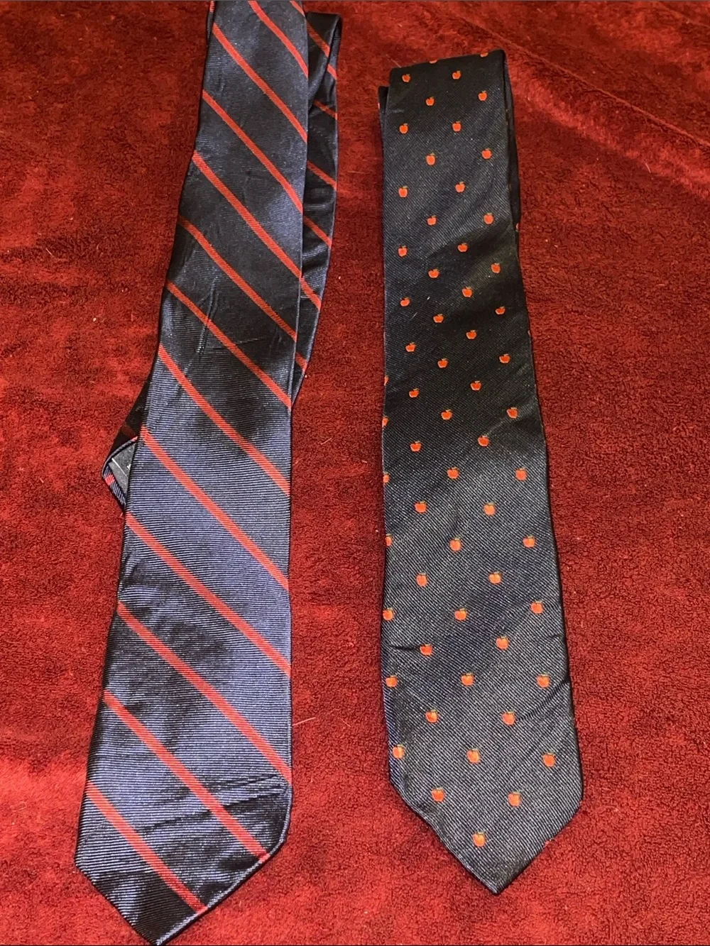 J. Crew BlueTie Set with Red Stripe and Apple 🍎 Details